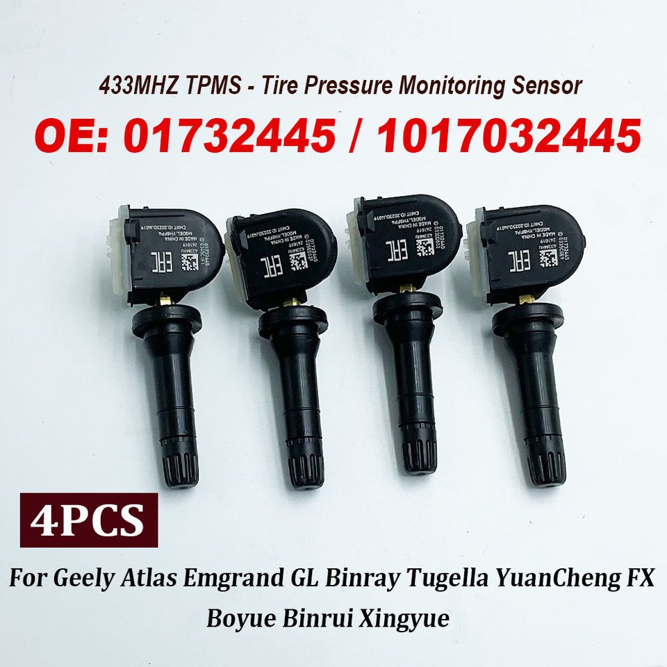 

4 шт. 01732445 1017032445 Датчик давления в шинах 433 МГц TPMS для Geely Atlas Tugella L Binray GreatWall P8 VV5 VV6 VV7