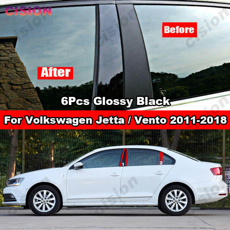 

Оконная дверная колонна BC, столб столба, Накладка для Volkswagen VW Jetta Vento A6 2011-2018, черная наклейка из углеродного волокна с зеркальным эффектом