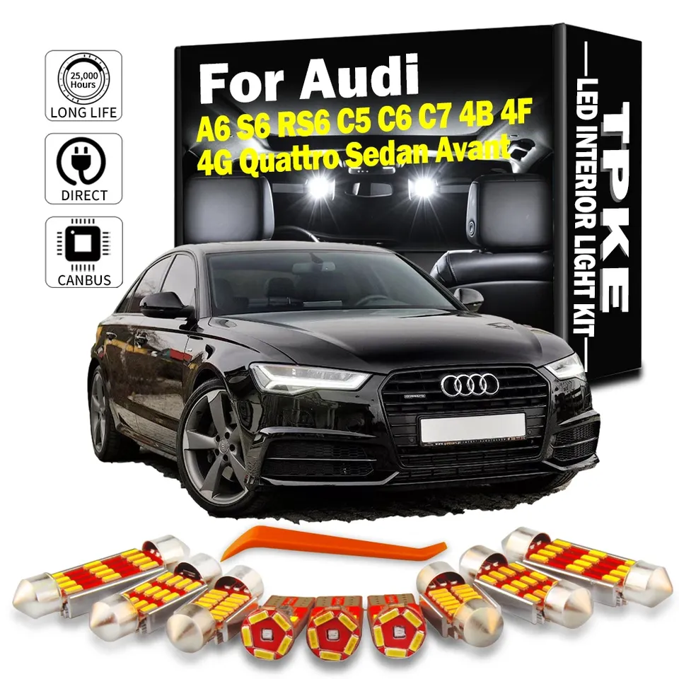

Светодиодный Внутренний Светильник TPKE Для Audi A6 S6 RS6 C5 C6 C7 4B 4F 4G Quattro Sedan Avant Canbus Бесплатная Карта Верх...