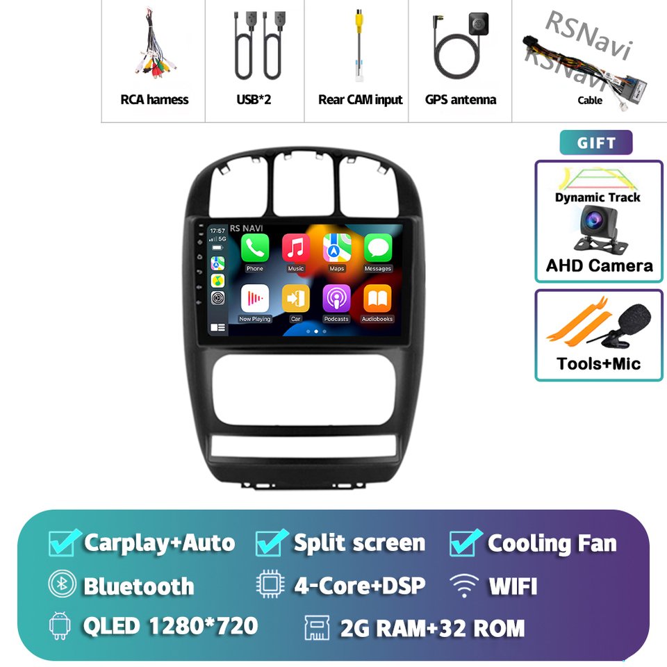

Автомобильное радио Android 14 для Dodge Caravan 4 для Chrysler Grand Voyager RS 2000-2012 Навигация GPS Мультимедийный видеоплеер Стерео