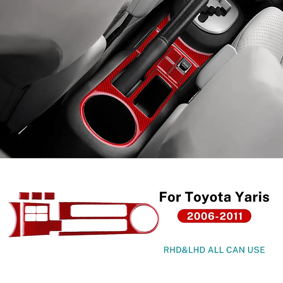 

Для Toyota Yaris 2006, 2007, 2008, 2009, 2010, 2011, настоящая мягкая наклейка из углеродного волокна, LHD RHD, автомобильная шестерня, ручной тормоз, чашка для воды, аксессуары