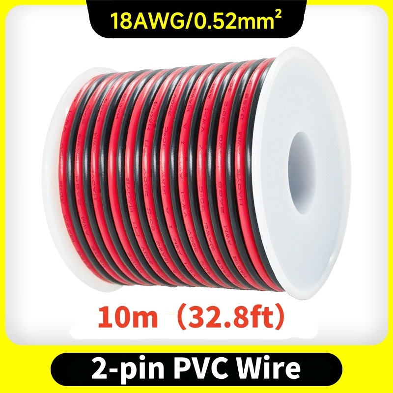 

Красный и черный гибкий провод для светодиодных лент 16-30 AWG