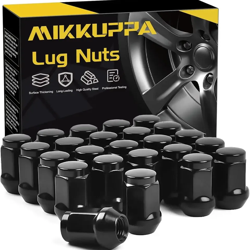

MIKKUPPA 24 шт. M12x1,5 гайки с проушинами — шестигранные гайки 3/4 дюйма, высокие, черные, с закрытыми концами, замена гаек для Ford Ranger 2013-2024, 2012-2024 гг.