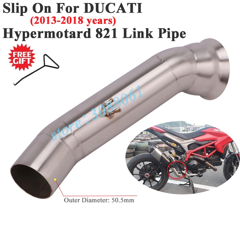 

Слипоны для DUCATI Hypermotard 821 2013 - 2018 Hyperstrada выхлопная труба для мотоцикла модифицированное соединение средняя Соединительная труба 51 мм