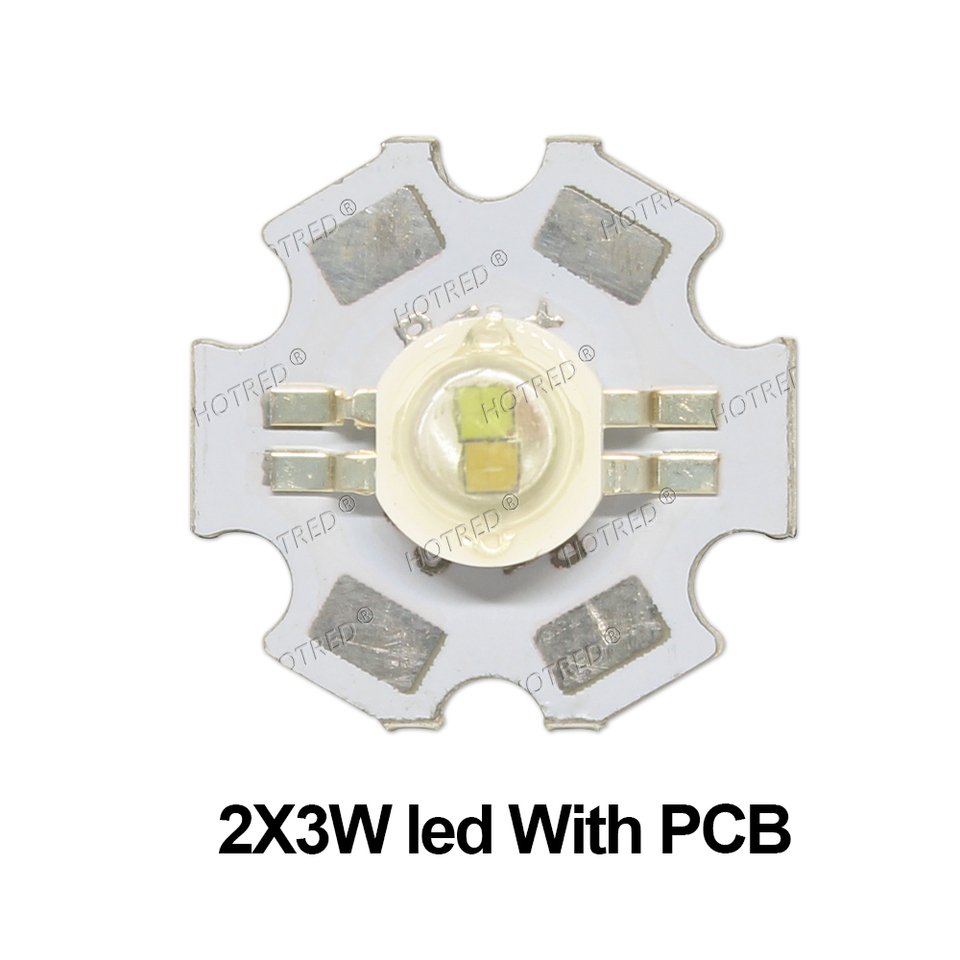 

5 шт., двухцветные светодиодные лампы HotRed 2X3W
