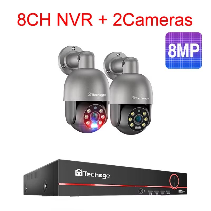 

H.265 8CH 4K 8MP 5MP PTZ Безопасность POE IP Камера Система Уличная AI Обнаружение Человека Двусторонняя аудиосвязь Видеонаблюде