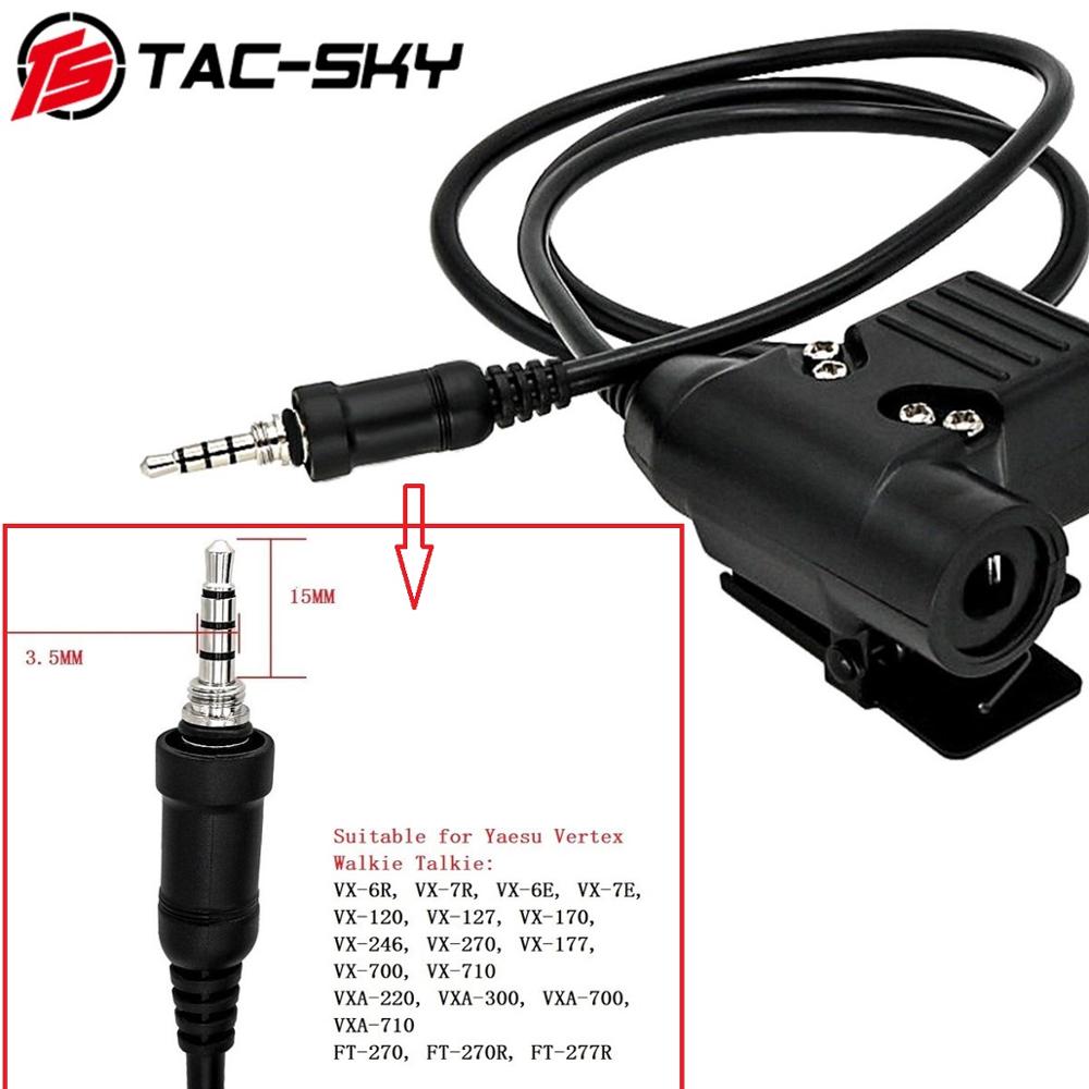 

TAC-SKY PTT U94 Yaesu Vertex VX-6R VX-7R VX6R VX7R FT-270 Рация Yaesu Vertex U94 PTT Тактический адаптер для гарнитуры