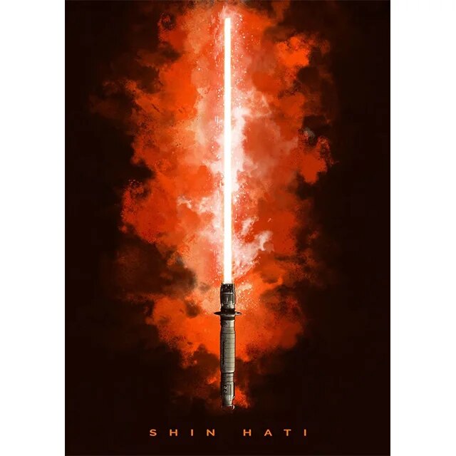 

Популярные фильмы Disney, световой меч из Звездных войн, плакат, Картина на холсте, современные настенные картины, гостиная, спальня, домашний декор