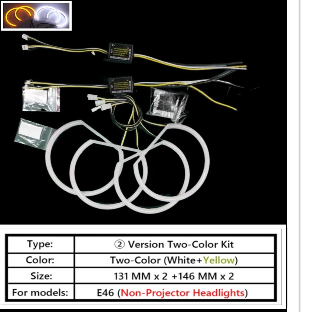 

Новый светодиодный комплект Angel Eyes Halo Ring Фара Лампы для BMW E46 Coupe E36 E38 E39 Ультра яркий ремонт дневного света указатель поворота
