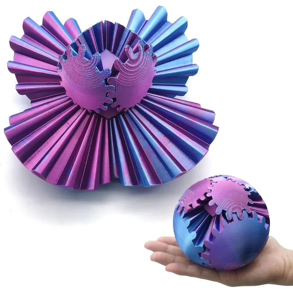 

3D печатный шарик-шестерня в стиле стимпанк Whirling Wonder Fidget Gear Ball Spin Ball Cube Fidget Toys Stress Gear Sphere Настольный декор
