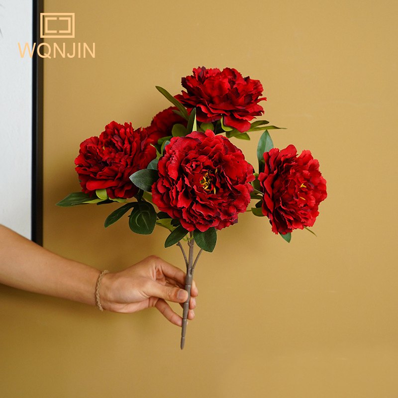 

Искусственные пионы WQNJIN, шелк, 1 букет, 45 см