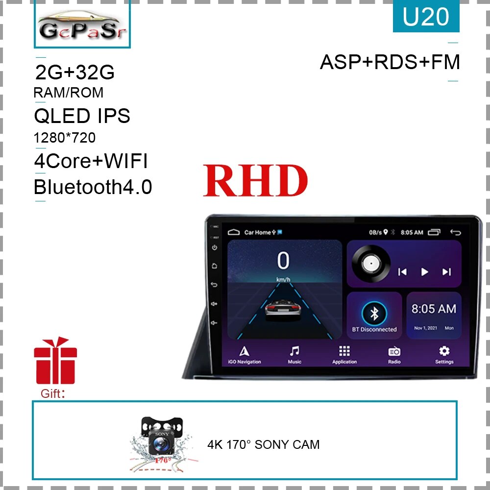 

Android для Toyota Sienta 2 XP170 2015-2022 LHD RHD Автомобильный радиоприемник Мультимедийный видеоплеер Навигация GPS Авто Carplay DSP 2din DVD