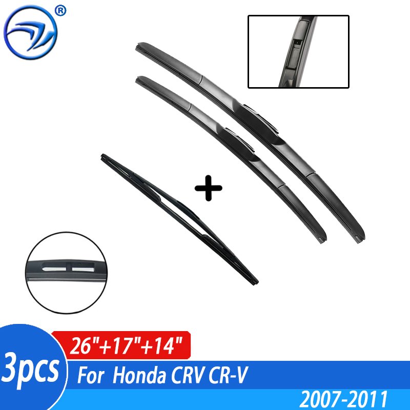 

Щетки стеклоочистителя для Honda CRV CR-V 2007-2011 3-го поколения, комплект передних и задних стеклоочистителей 2008 2009 2010 26 "17" 14"