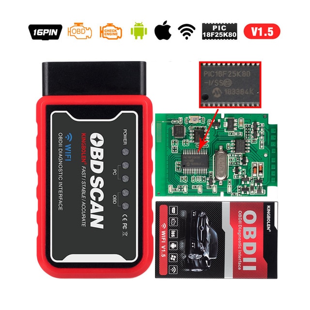 

KINGBOLEN ELM327 Bluetooth-совместимый V1.5 PIC18F25K80 ATAL и ATPPS 4 МГц Crystal Wi-Fi для Android/IOS считыватель кодов OBDII с крутящим моментом