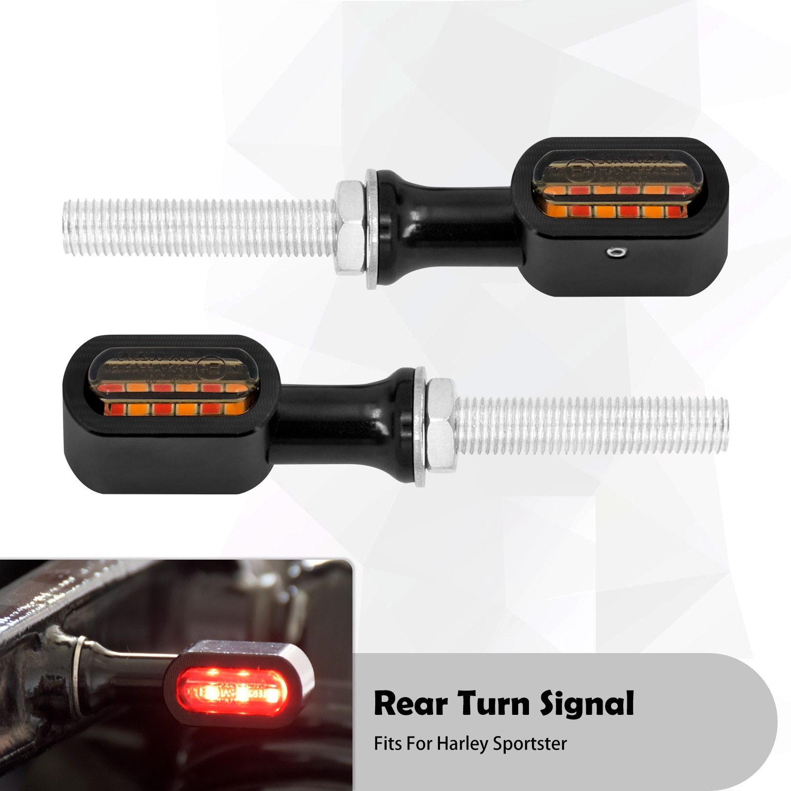 

2xMotorcycle Mini Rear E Mark светодиодный указатель поворота красный ходовой стоп-сигнал для Harley Softail Touring Sportster XL 883 Cafe Racer Dyna