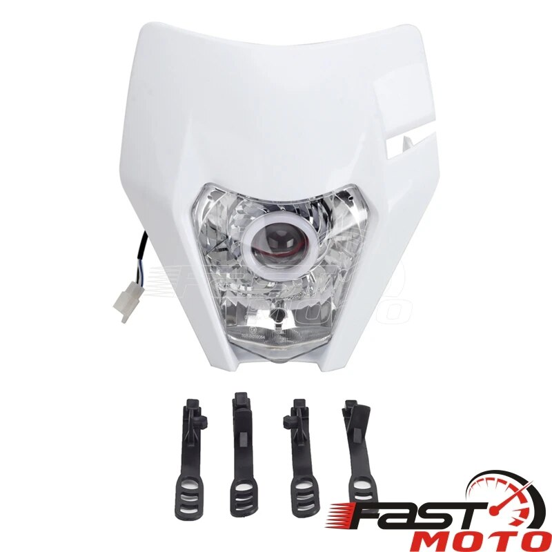 

Пластина фары для мотоцикла, светодиодный передний фонарь для EXC 300 XC SX 125 250 350 450, круглая фитильная фара для велосипеда, супермотор, эндуро