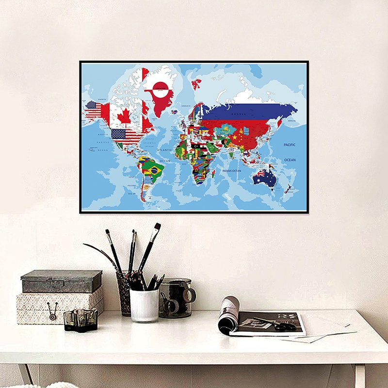 

Карта мира на холсте 45*30 см