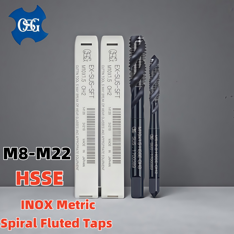 

1 шт., японские метчики OSG HSSE INOX, спиральные рифленые метчики M8M9M10M12M14M16M18M20, метчики с машинной резьбой для глухих отверстий, сталь