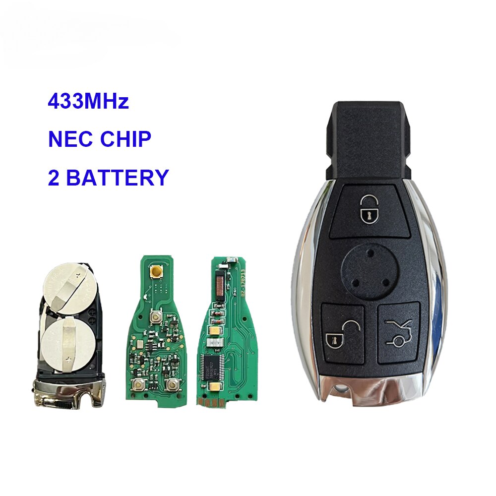 

SUPERKEY 433 МГц/315 МГц СИСТЕМА NEC, 3 кнопки дистанционного ключа для Mercedes Benz для A B C E S Class CL CLK CLS GL 2 батарея