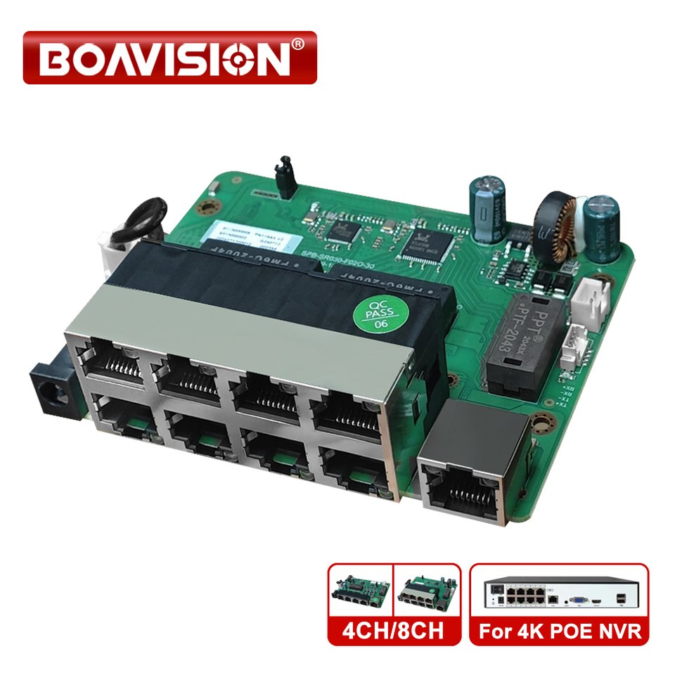 

BOAVISION PN114NVR4/PN118NVR8 4K POE сетевой видеорегистратор