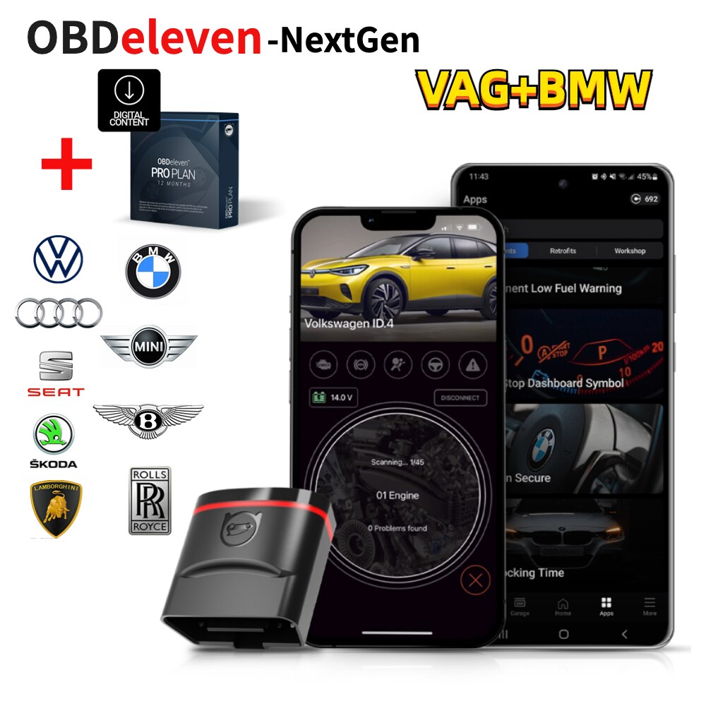 

Оригинальный NEXTGEN OBDeleven BMW / VAG GROUP для IOS/Android Поддержка VW Polo Golf Volkswagen/Audi A3 A4 /Seat/Skoda/BMW
