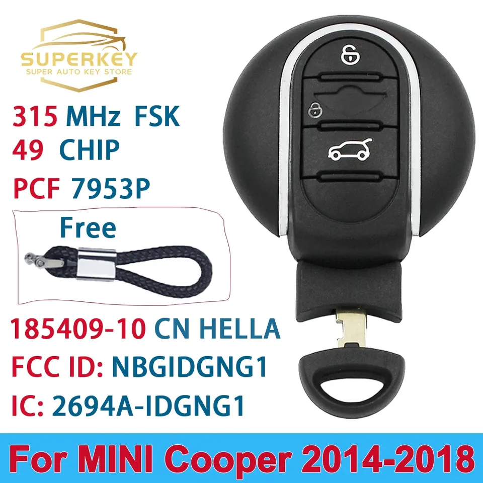 

СУПЕРКЦИОННЫЕ ключи Умный ключ от автомобиля 315 433 МГц для BMW MINI Cooper F-series 2014 2015 2016 2017 2018 F55 F56 NBGIDGNG1 ID49 PCF7953/45