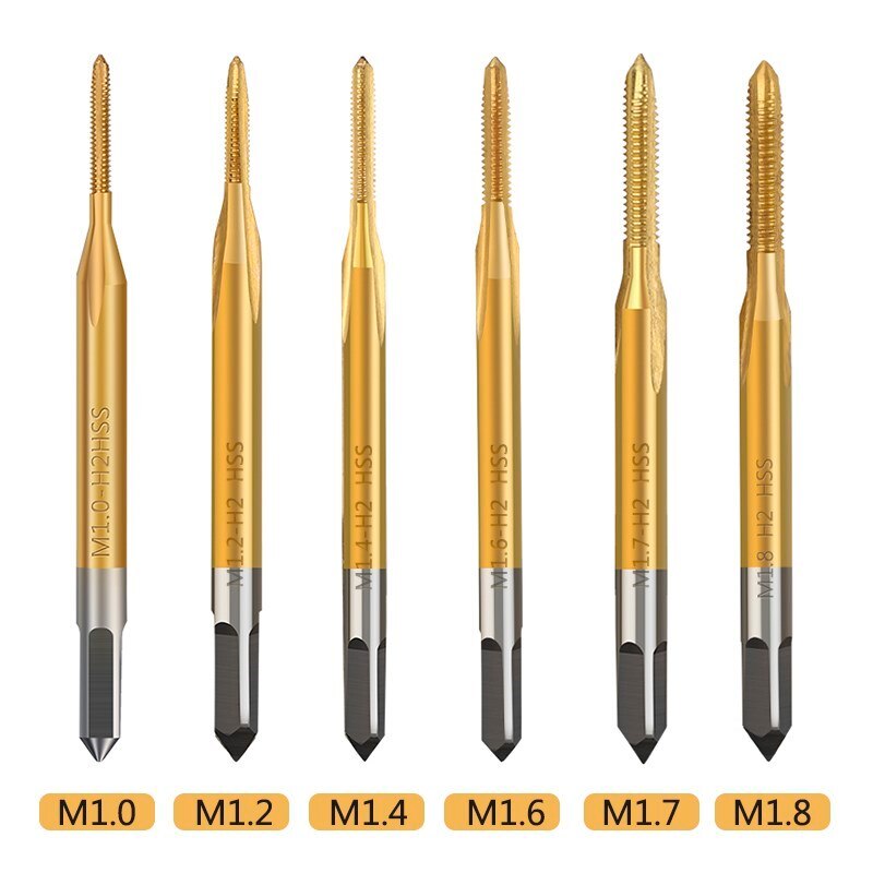 

6 шт., набор инструментов для металлообработки M1 M1.2 M1.4 M1.6 M1.7 M1.8