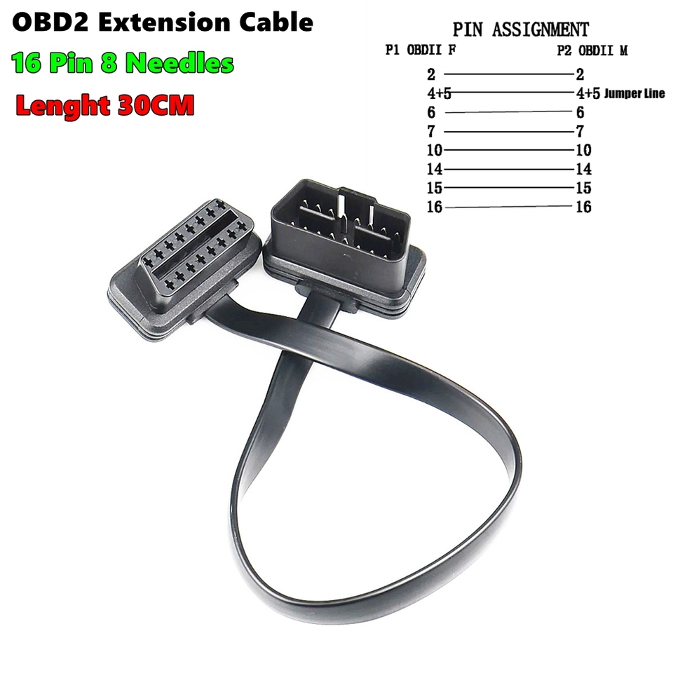 

Кабель-удлинитель OBD2, 16 контактов, 30 см/60 см