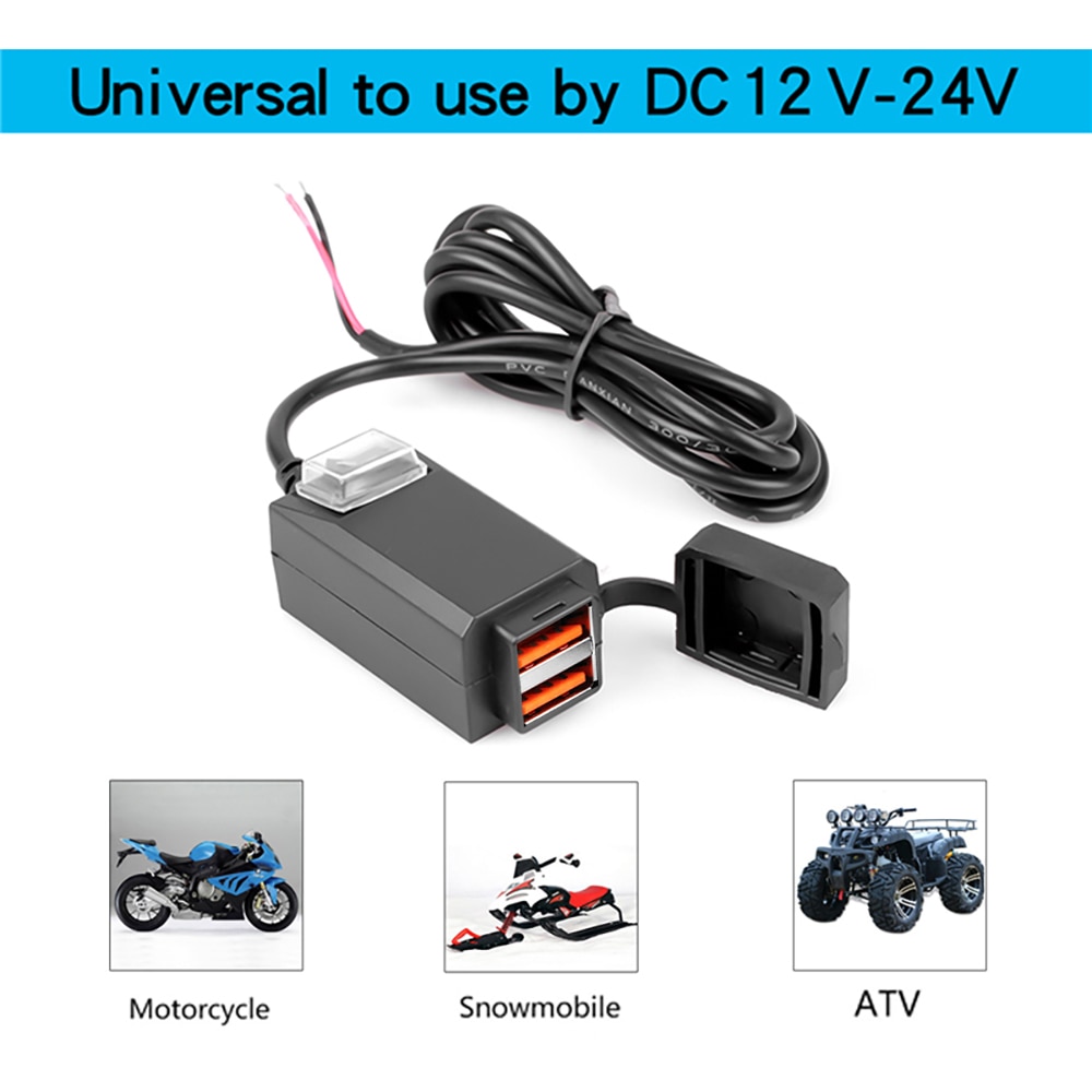 

Водонепроницаемое зарядное устройство с двумя USB-портами, 12 В