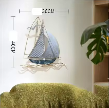 

3D настенная наклейка парусник из металла