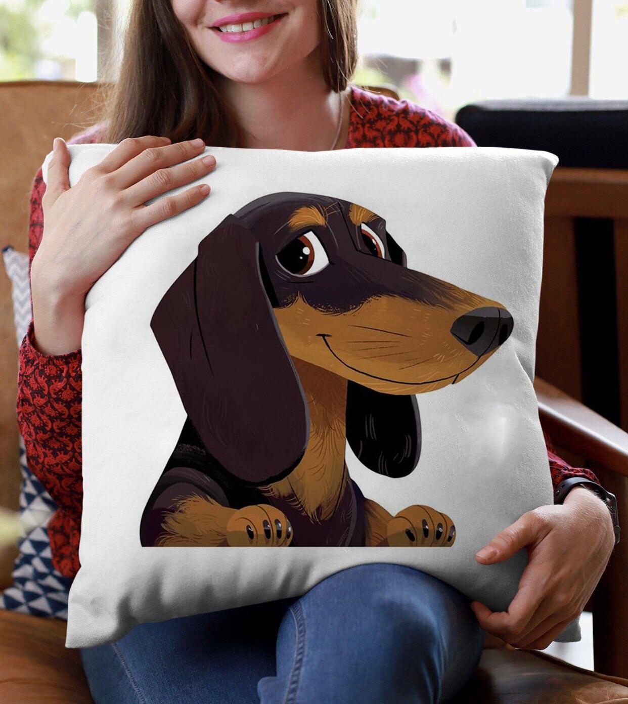 

Наволочка полиэстер велюр dachshund art 40x40 см