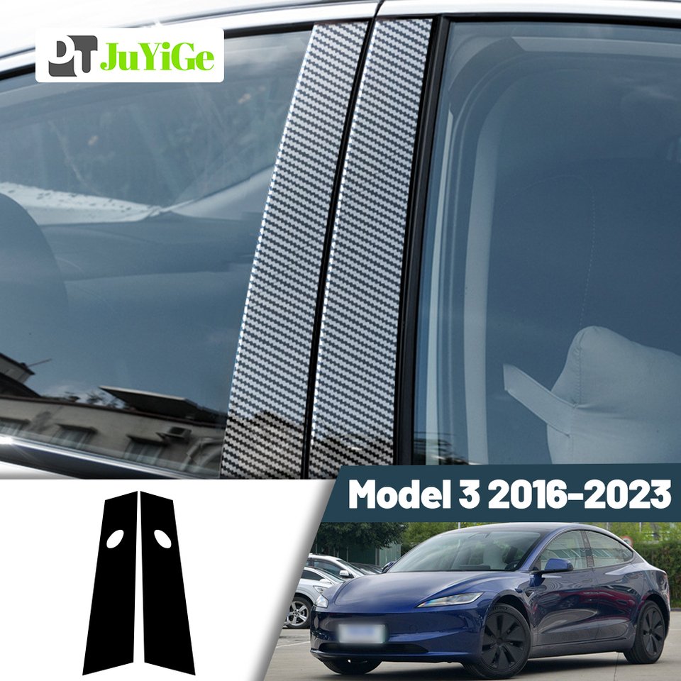 

Глянцевая Черная Наклейка Из Углеродного Волокна Для Tesla Model 3 2016-2023, Подставка Для Окна, Двери