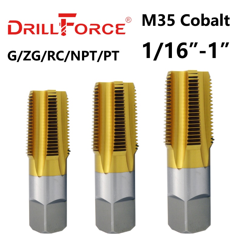 

DRILLFORCE Метчики для резьбы кобальтовые HSSCO M35 1/16"-1"