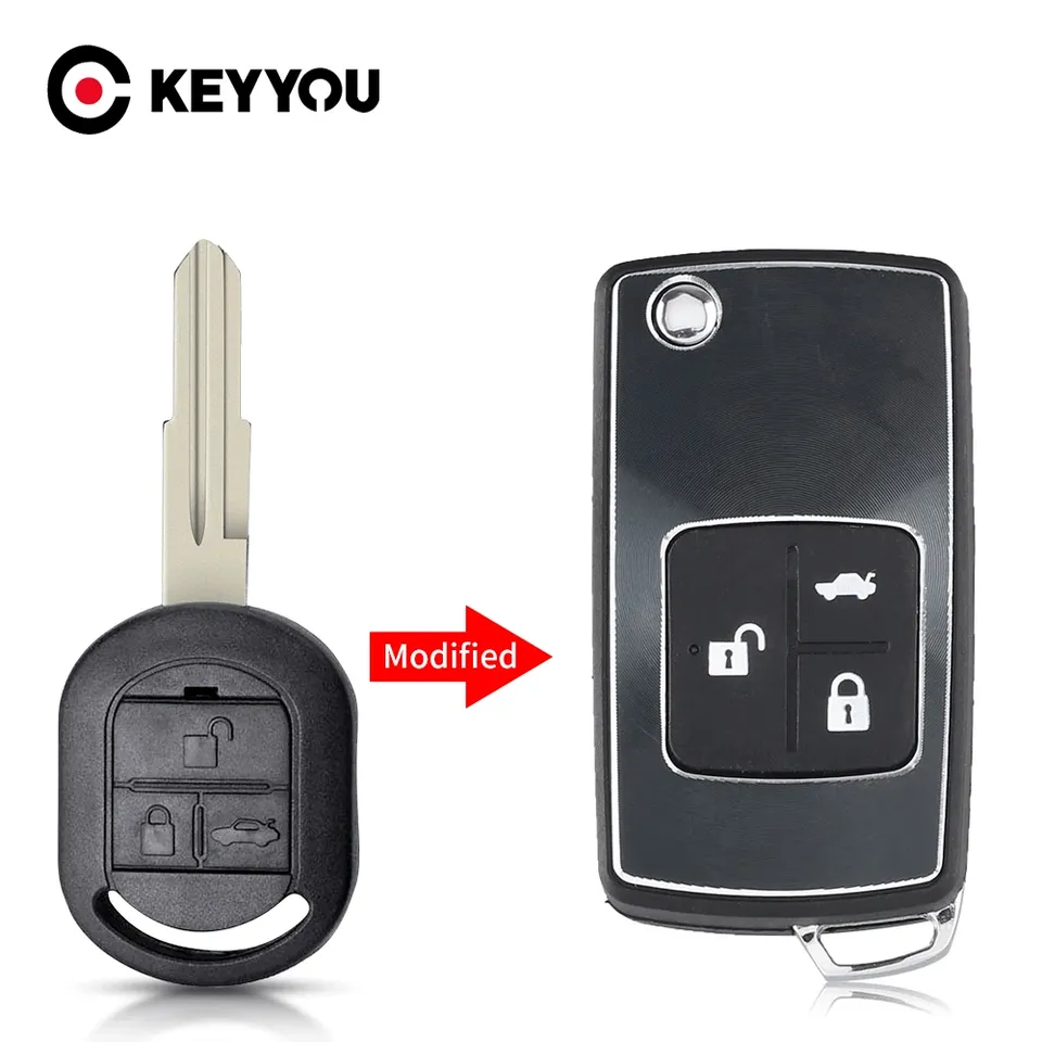 

Чехол KEYYOU для ключа для Chevrolet Epica, 3 кнопки, пульт дистанционного управления, складной, без ключа
