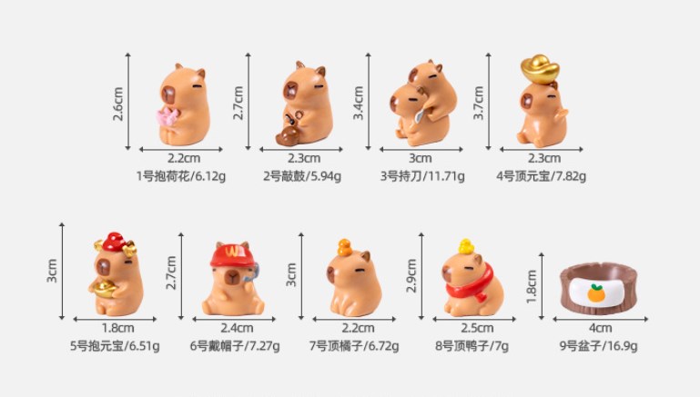 

Миниатюрная фигурки капибары из канифоли