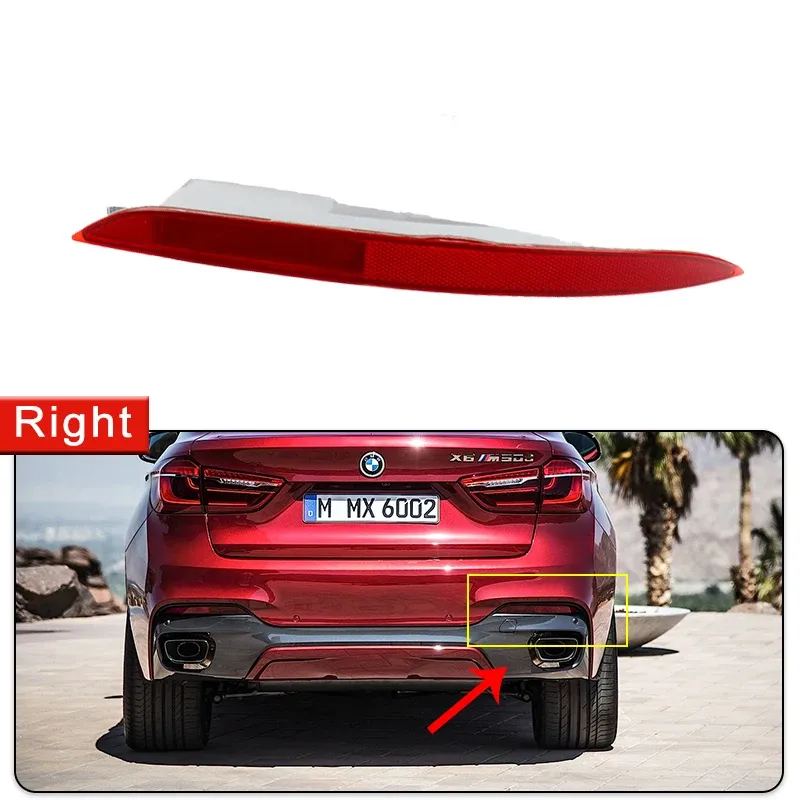 

2 шт. для BMW X6 F16 2015 ~ 2019 63147323185 63147323186, стоп-сигнал для тормоза, противотуманная фара, отражатель заднего бампера, внешняя яркость, красные автомобильные аксессуары