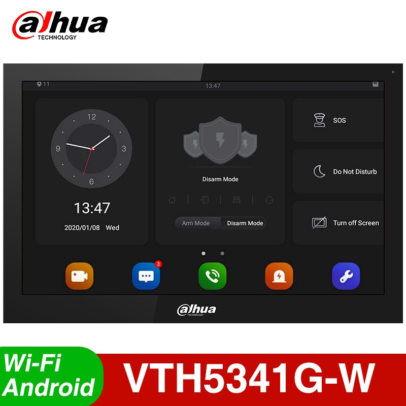 

Dahua 10-дюймовый беспроводной видеодомофон VTH5341G-W