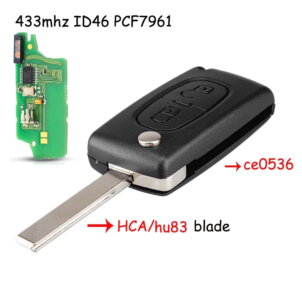 

KEYYOU для Peugeot llcle Ave 207 307 407 для CITROEN C1 C2 C3 C4 C5 Berlingo 433 МГц ID46 ASK FSK дистанционный Автомобильный ключ CE0523 Ce0536