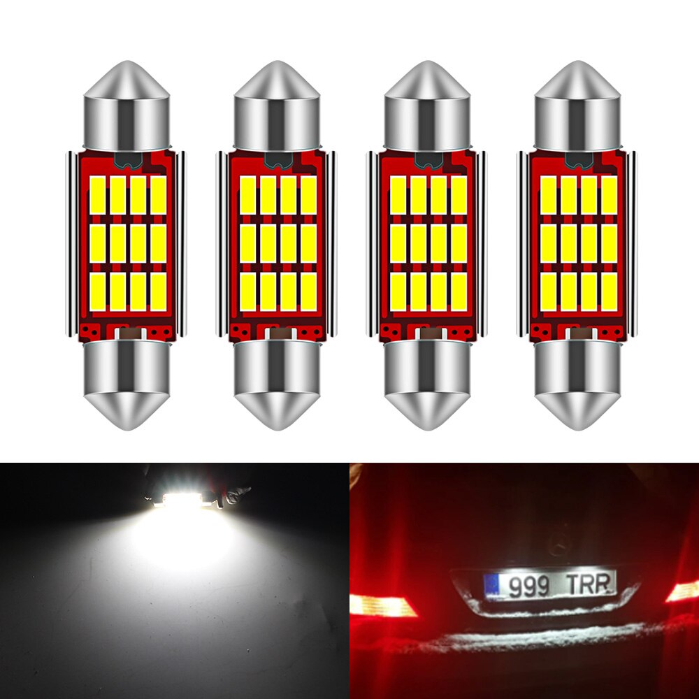 

Светодиодная лампа Canbus 36 мм C5W для номерного знака Mercedes Benz W210 W211 W203 W208 W209 W169 AMG CLK, купольная лампа, 4 шт.