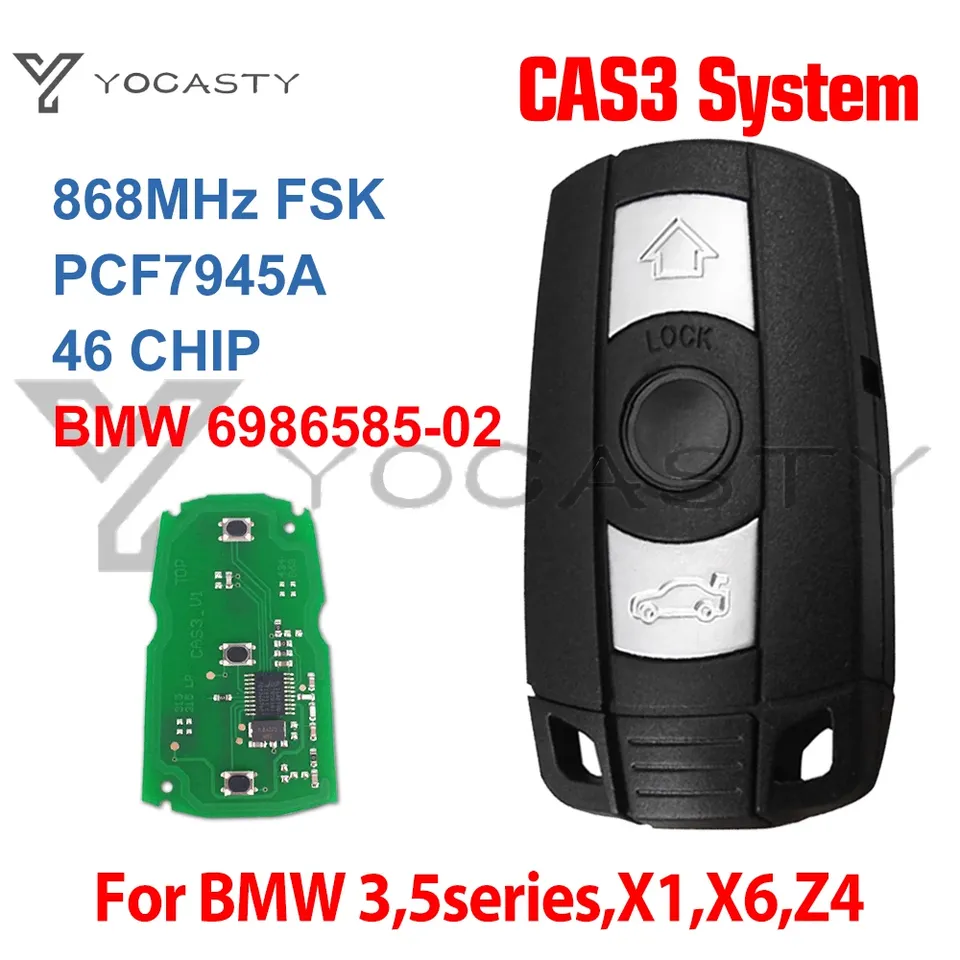 

YOCASTY 3-кнопочный чип CAS3 PCF7945 Смарт-брелок для автомобиля Дистанционный ключ BMW 6986585 -02 для BMW E60 E70 E90 2003 2004 2005 2013 868 МГц FSK
