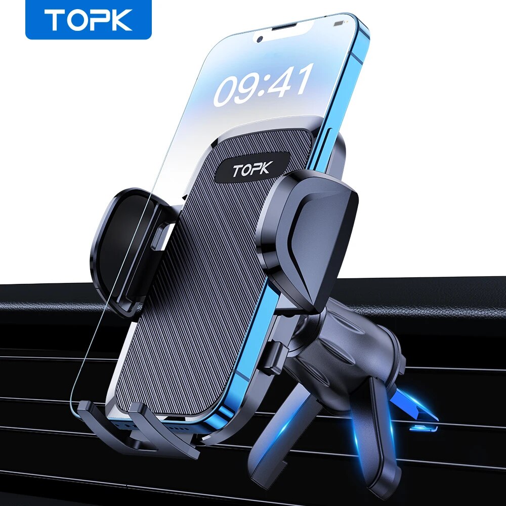 

Универсальный Автомобильный Держатель Для Телефона TOPK, Регулируемая Подставка Для Автомобильного Телефона Из Нержавеющей Стали