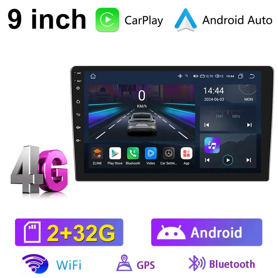 

Автомагнитола TOYOUSONIC, 9/10 дюйма, 2 Din, Android 13, автомобильное радио, навигация, мультимедийный плеер, Carplay, GPS, 4G, с вентилятором, головное устройство