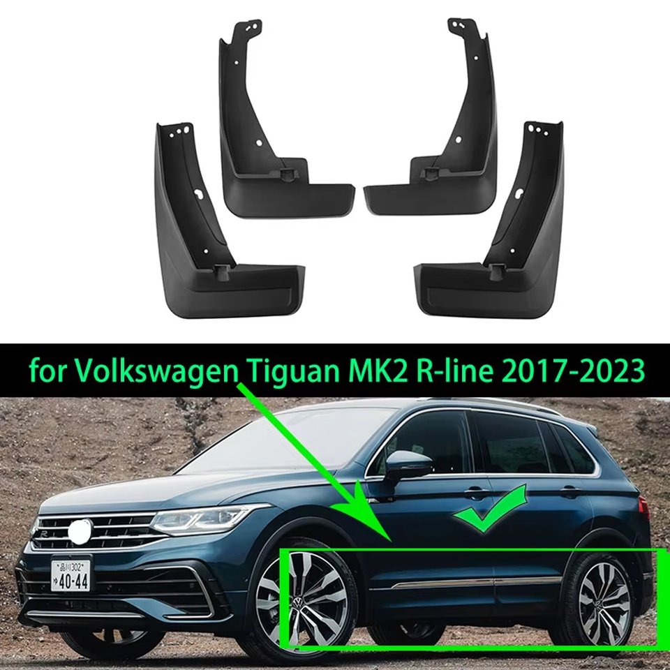 

Брызговики для Volkswagen VW Tiguan MK2 AD BW R-Line Allspace 2017 ~ 2024, автомобильные брызговики, брызговики, аксессуары для крыльев