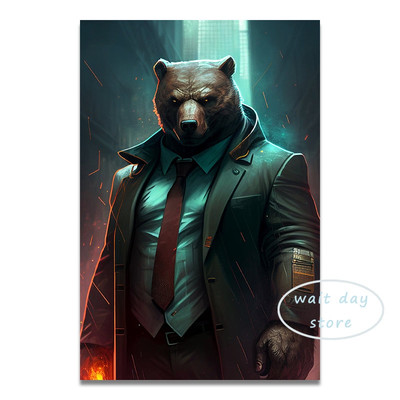 

Настенный плакат Bear & Bull на холсте