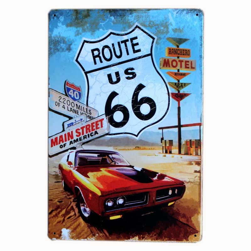 

Металлическая табличка Route 66 Decoracion 20x30 см
