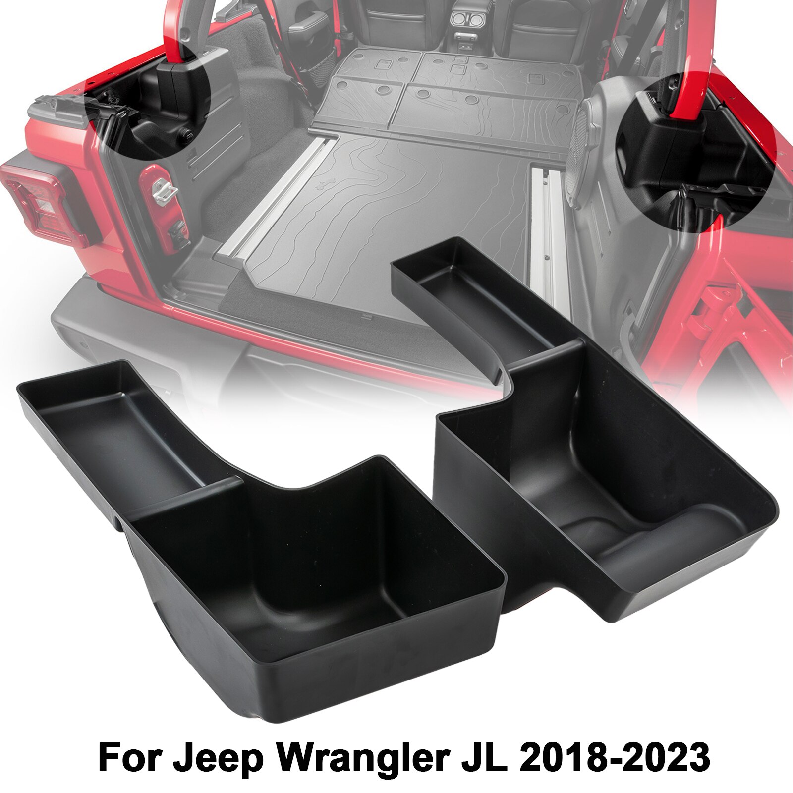 

Автомобильный органайзер для багажника Jeep Wrangler JL, задний контейнер для хранения, лоток, аксессуары 2018 2019 2020 2021