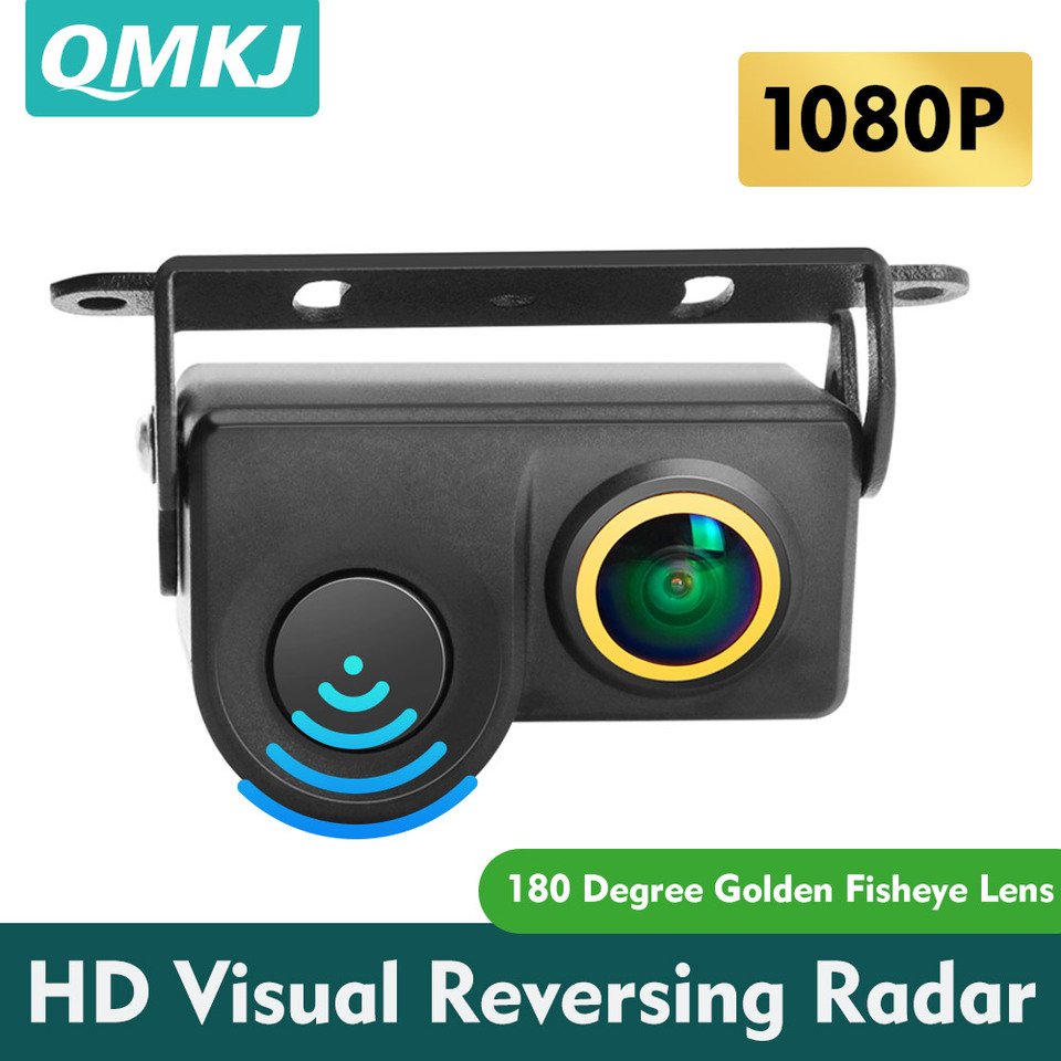 

180-градусный 1080P автомобильный видеодатчик парковки, радиальный детектор заднего вида, система ночного видения, водонепроницаемая камера заднего вида