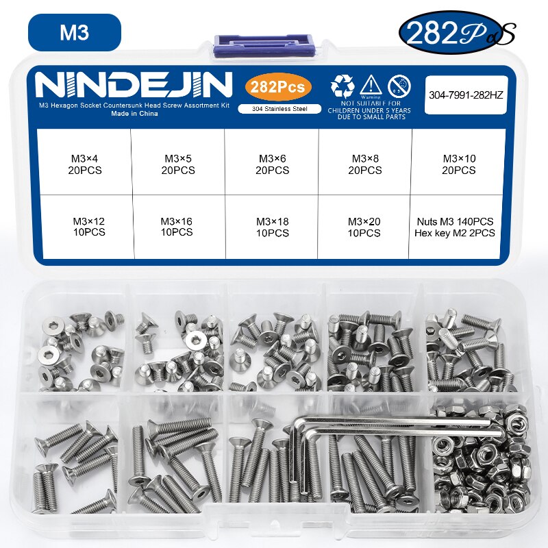 

NINDEJIN набор винтов из нержавеющей стали M2-M6