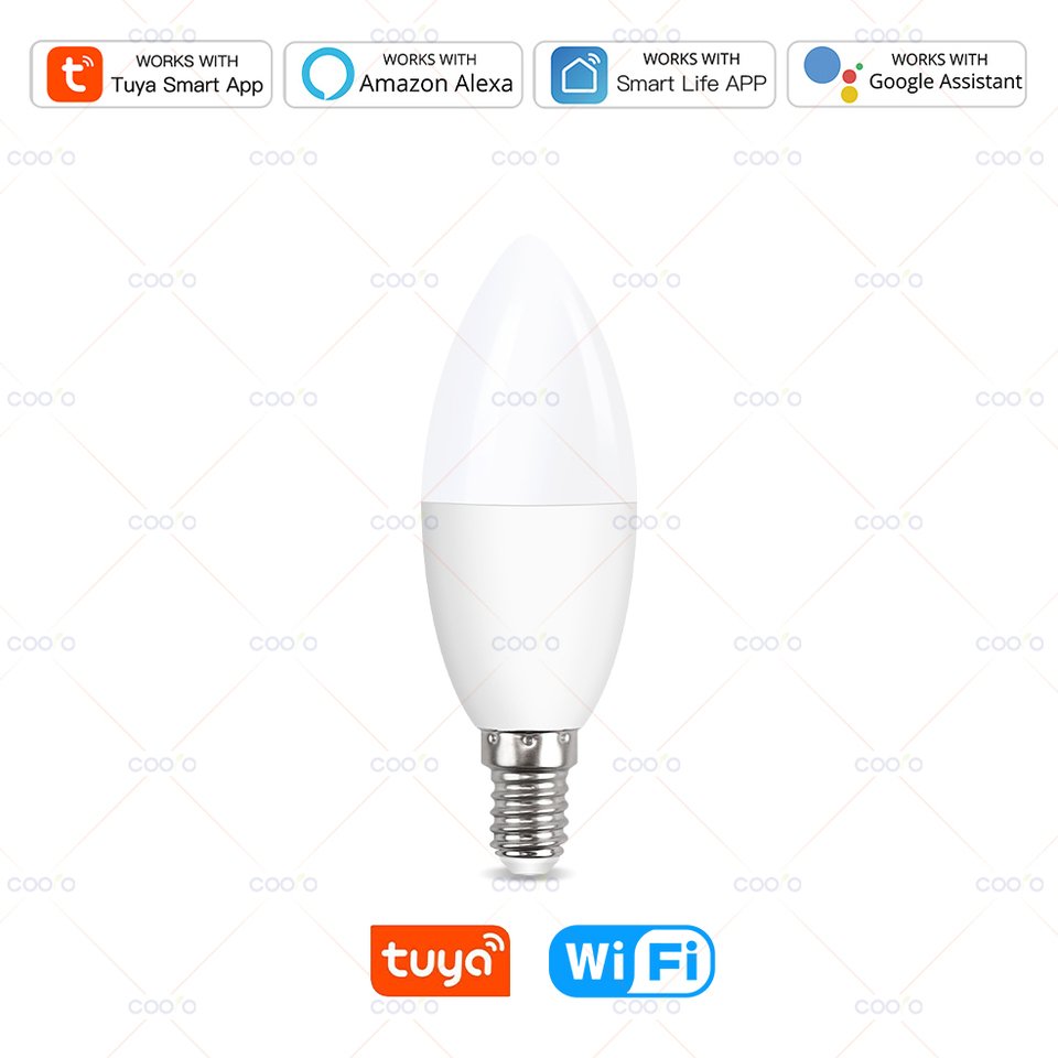 

Coolo Tuya Smart E14 RGB+CW Светодиодные лампы 5Вт 220В