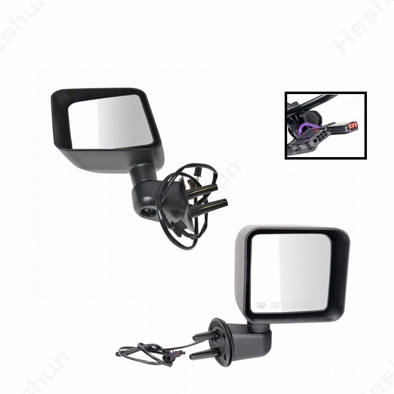 

2 шт. буксирные зеркала для Jeep Wrangler JK 2007-2014 2015-2017 гг. Ручное складное боковое текстурированное черное зеркало с подогревом